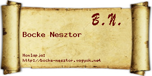 Bocke Nesztor névjegykártya